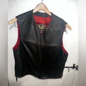 Leather vest, handmade in US. Size Large, like new.